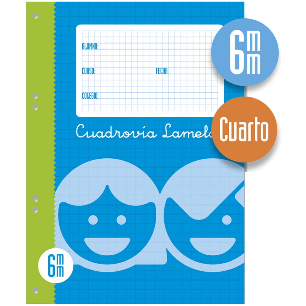 Imagem 0 de Recarga Tamanho Quarto 100 Folhas Quadriculado 6 mm Lamela azul