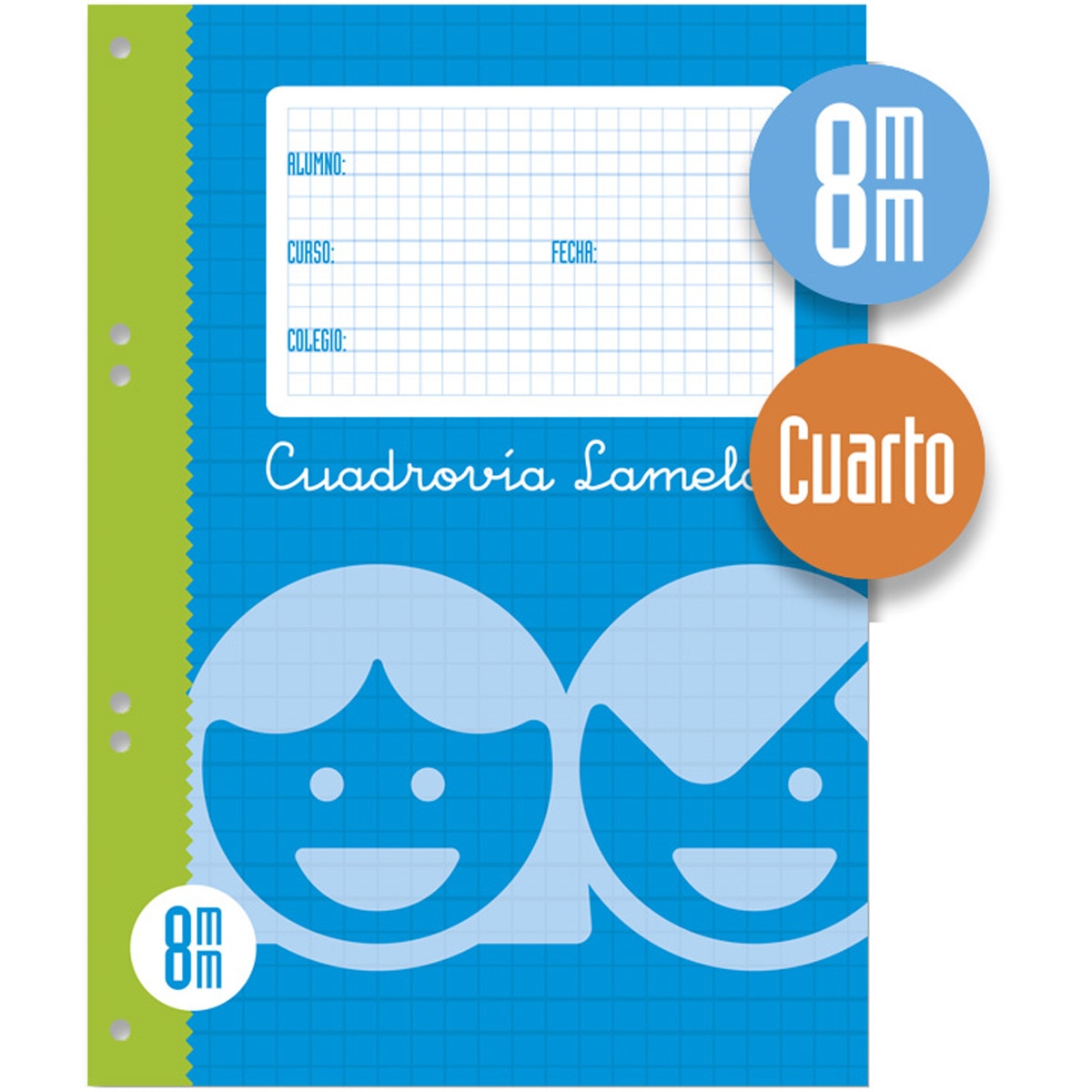 Imagem 0 de Recarga de Tamanho Quatro 100 Folhas Cuadrovía 8 mm Lamela azul