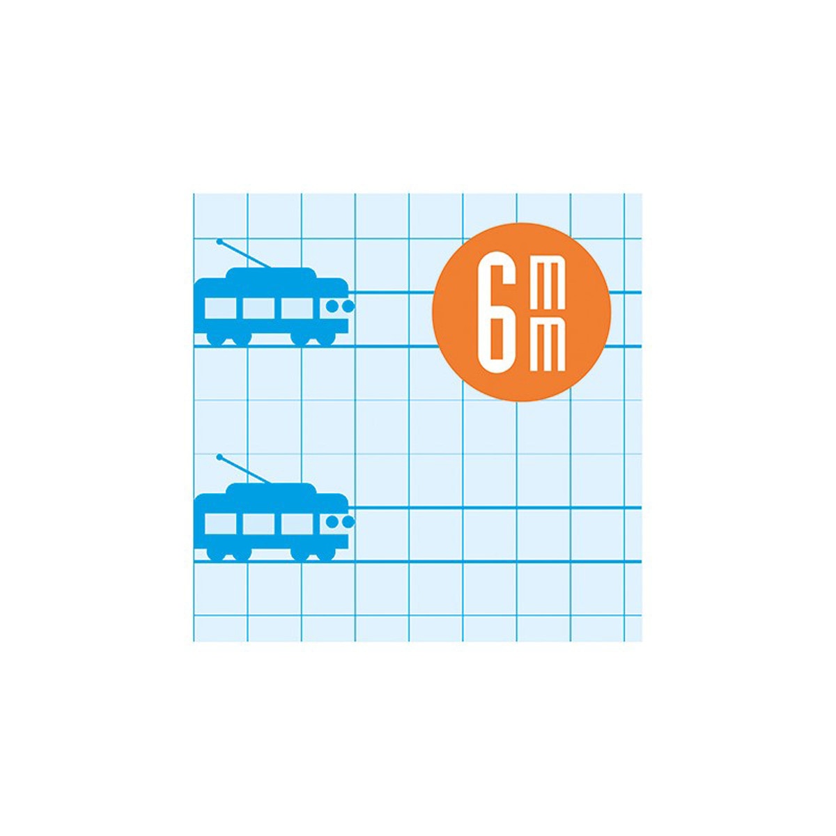 Bloco Agrafado Tamanho Quarto 16 Folhas Quadriculado 6 mm Lamela azul Azul-2