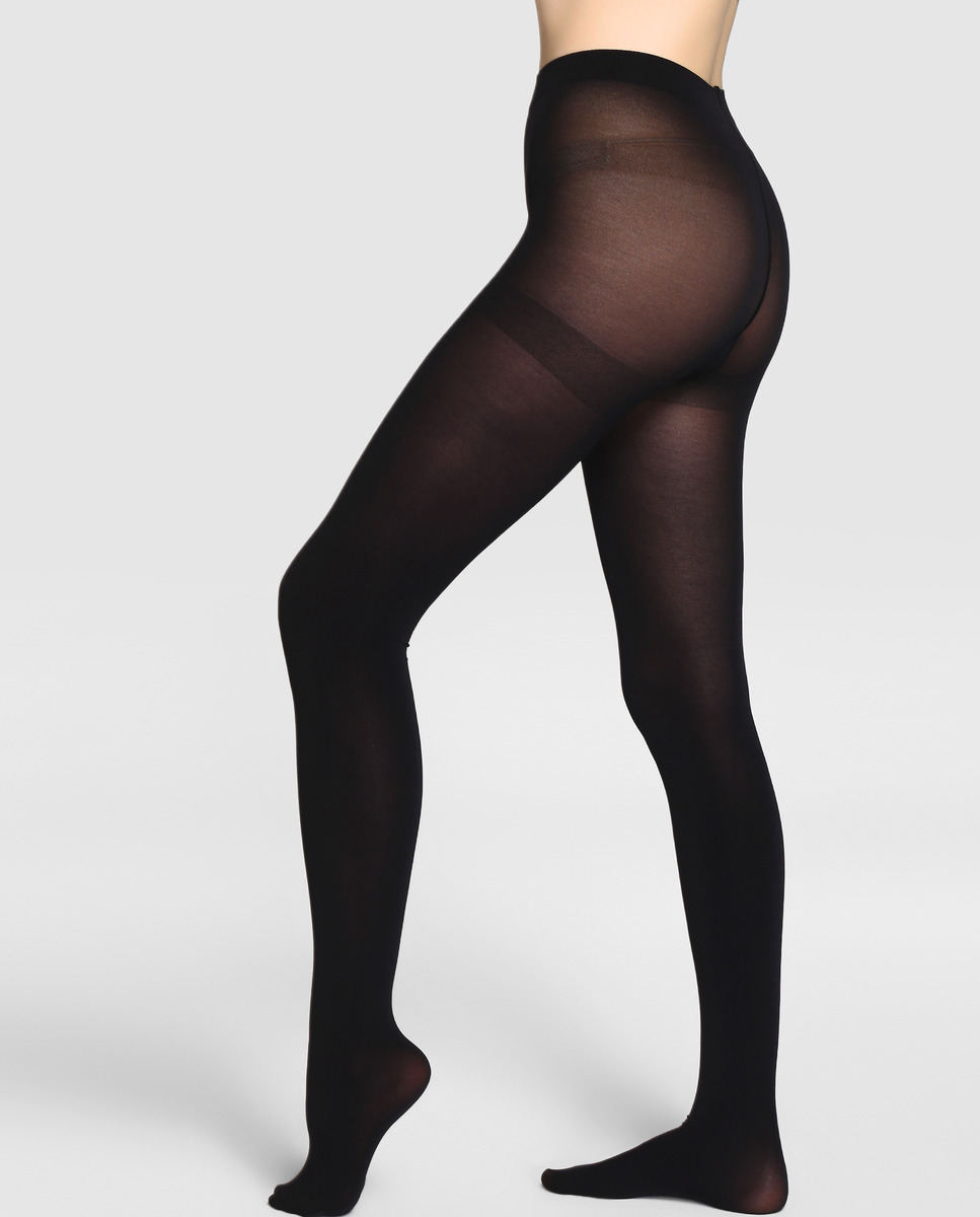 Collants Blogger de 70 deniers de mulher Platino Azul-marinho-2