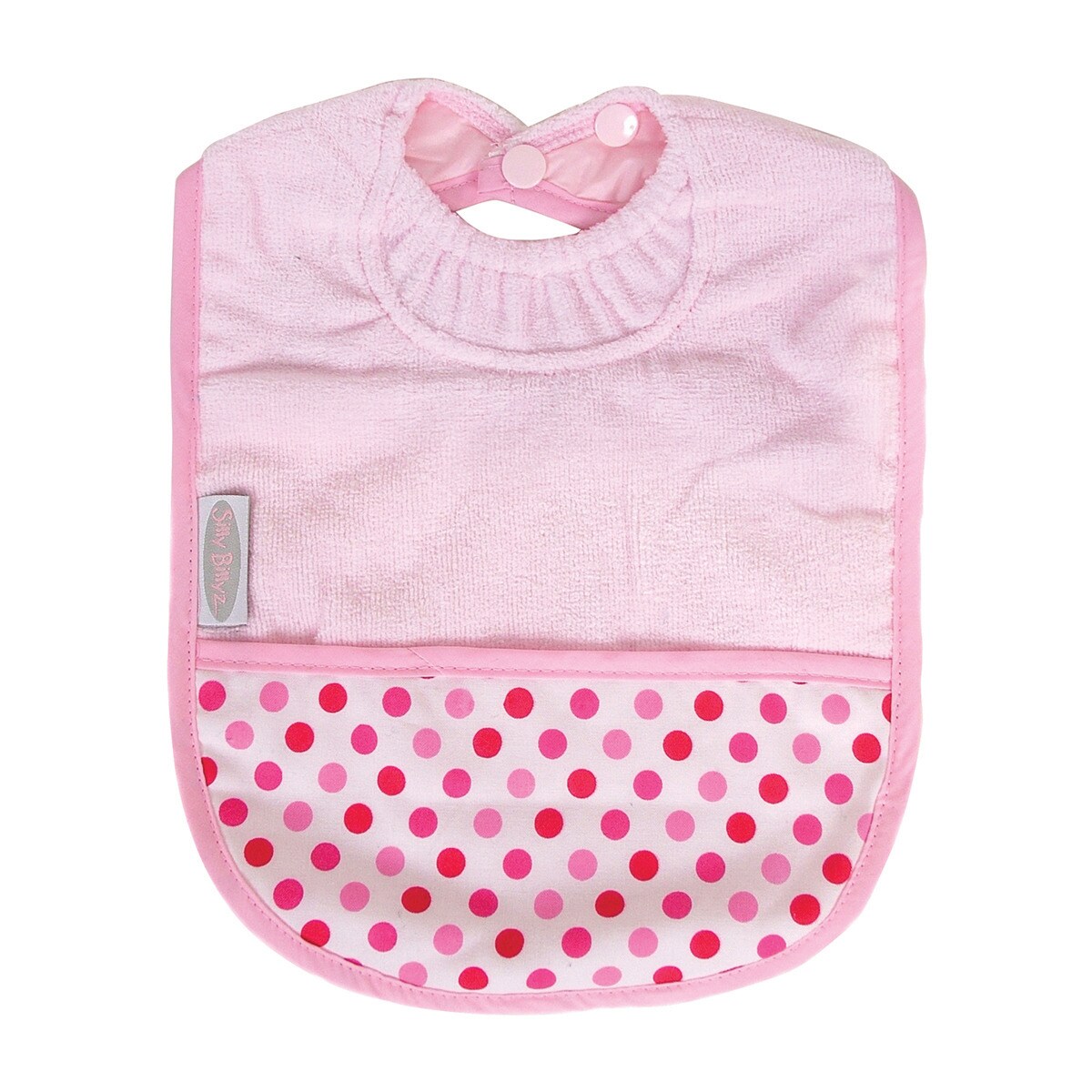 Silly Billyz - Babero Con Bolsillo (3 Meses - 3 Años) Lunares Rosa