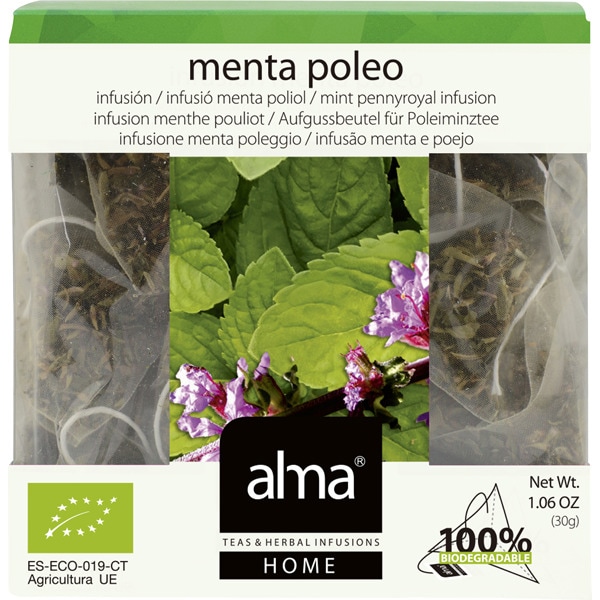 infusión de menta poleo ecológica estuche 15 bolsitas biodegradables
