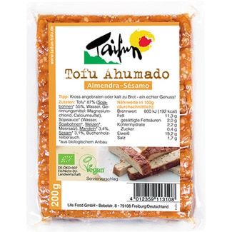 tofu ahumado  con almendra y sésamo ecológico y vegano envase 200 g - Taifun