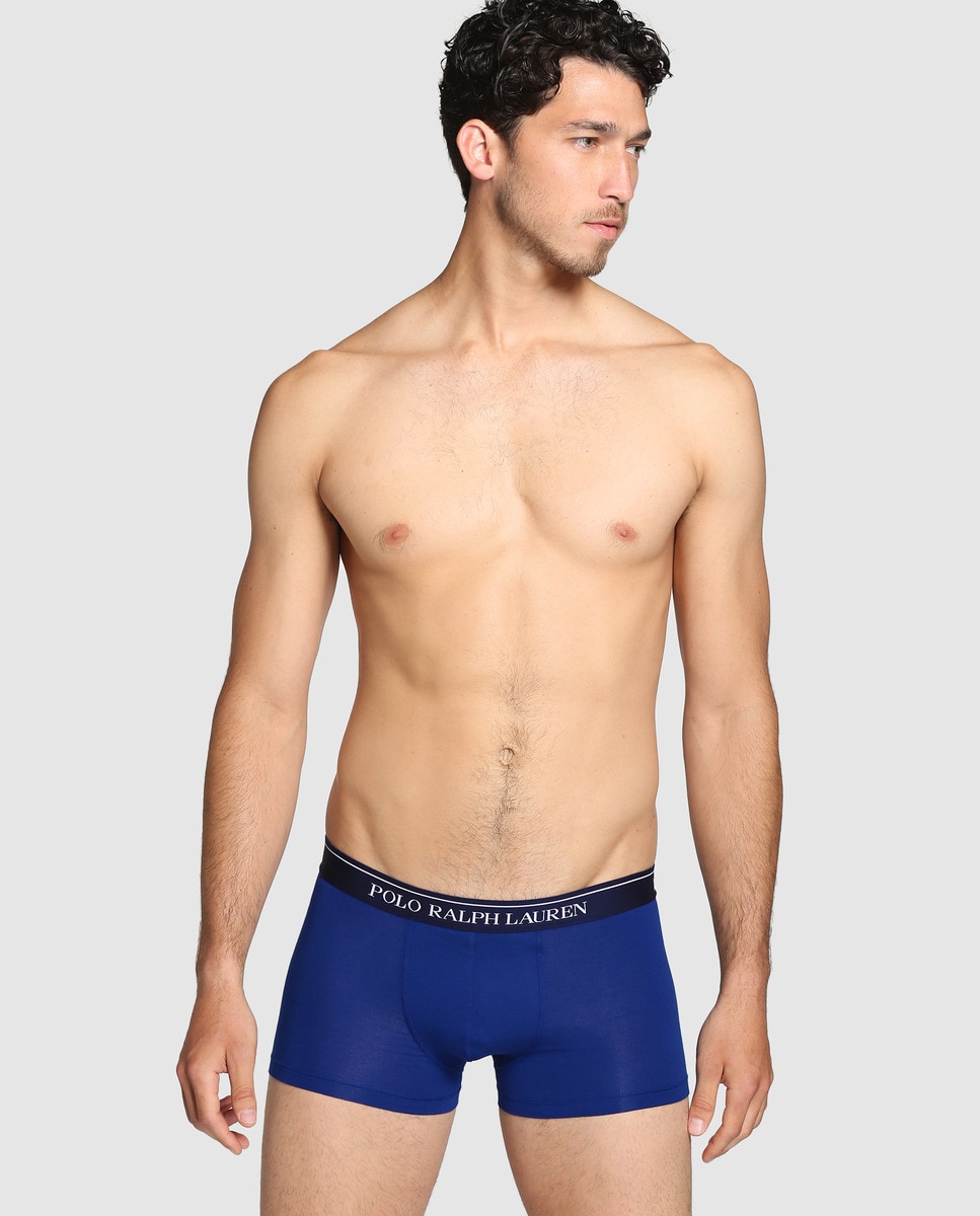 Pack de Três Boxers de Algodão Azul-3