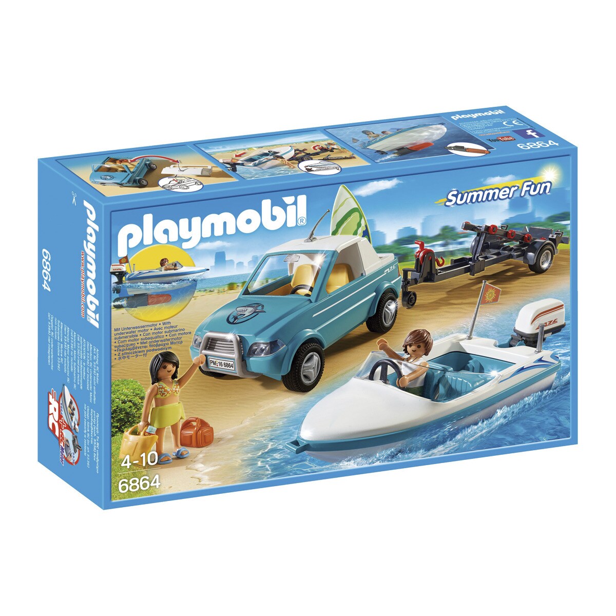 playmobil coche policia con lancha el corte ingles
