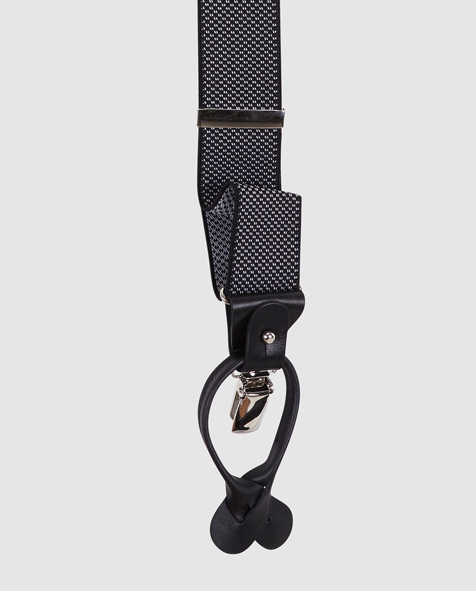Suspensórios elásticos com microestampado pretos Preto-2