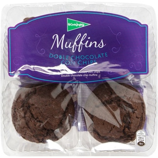 muffins doble chocolate con chips 4 unidades paquete 300 g - El Corte Ingles