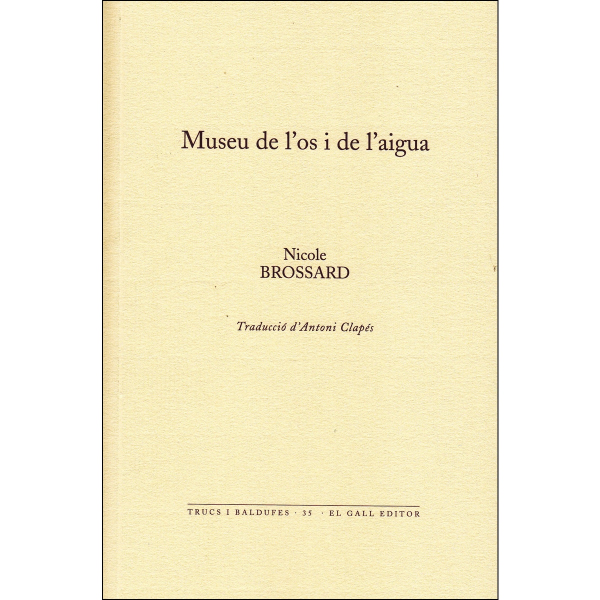 Museu de l'os i de l'aigua(Tapa blanda) 1