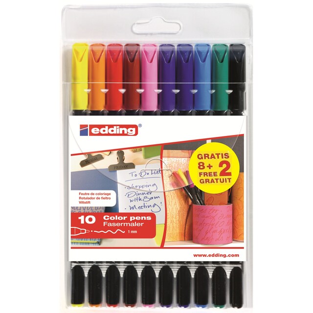 Imagen 0 de Estuche 8+2 Gratis Rotuladores EDDING 1200 Colores Surtidos