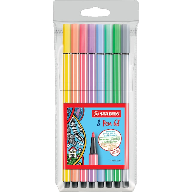 Imagen 0 de Blíster de 8 Rotuladores Premium Pen 68 Pastel STABILO Multicolor