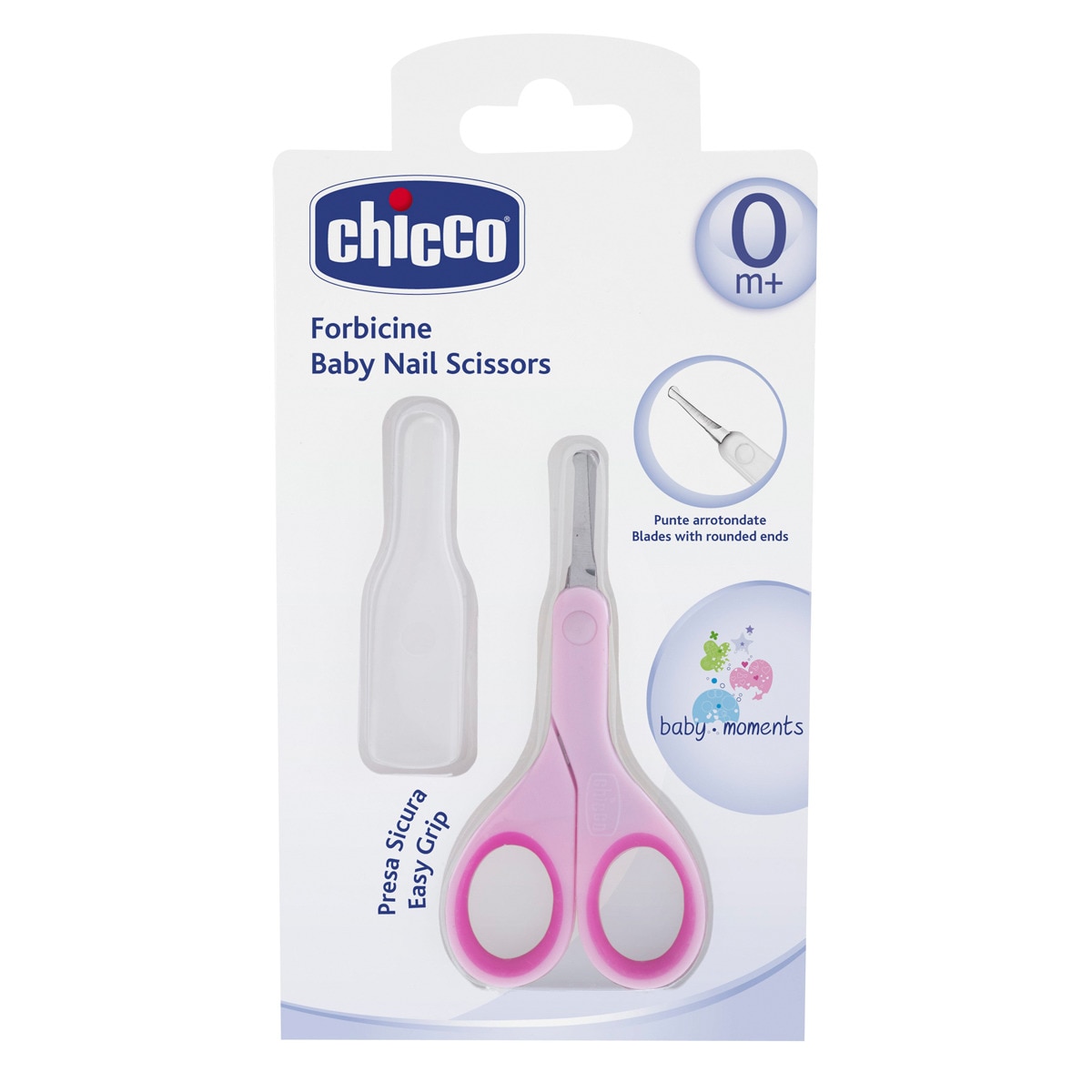 Tesoura de bebé Chicco com extremidade de segurança rosa Rosa-2