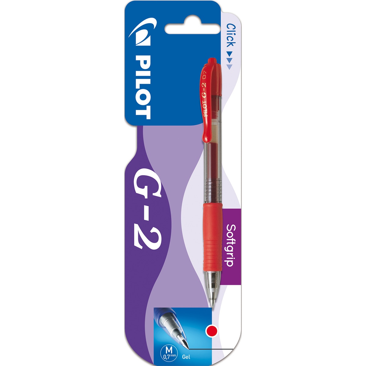 Blister G-2 Bolígrafo tinta de gel retráctil rojo Pilot 1
