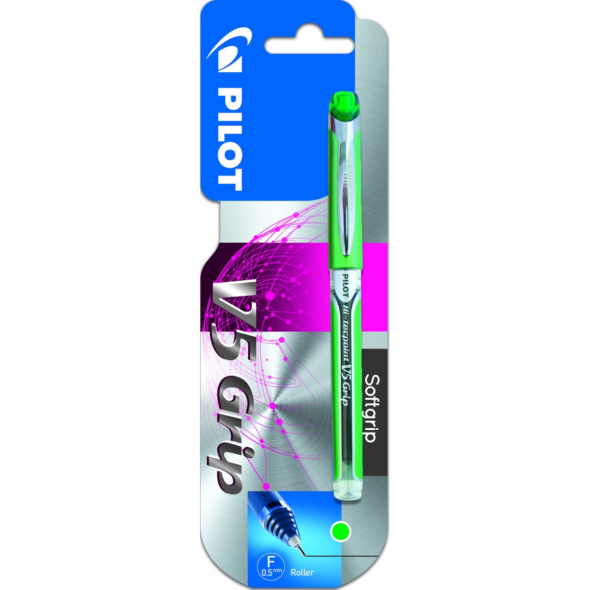 Blister V-5 Grip Roller Tinta líquida verde Pilot 1