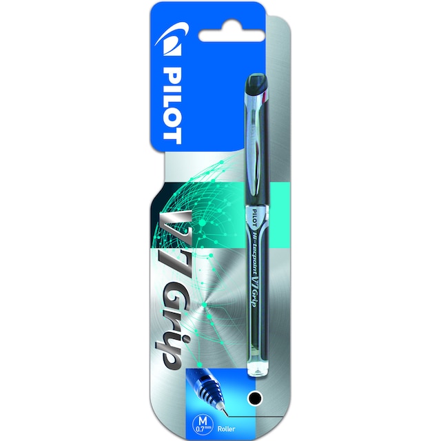 Imagen 0 de Blister V-7 Grip Roller Tinta líquida negro Pilot