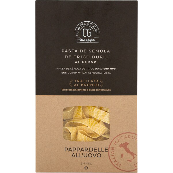 pappardelle pasta de sémola de trigo duro al huevo paquete 250 g