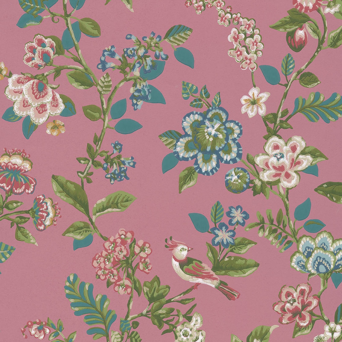 Papel de parede flores e pássaros Pip Studio Rosa-1