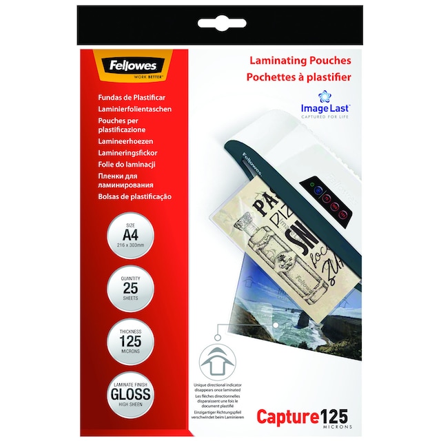 Imagen 0 de Pack de 25 Fundas Plastificar A4 Fellowes Brillo