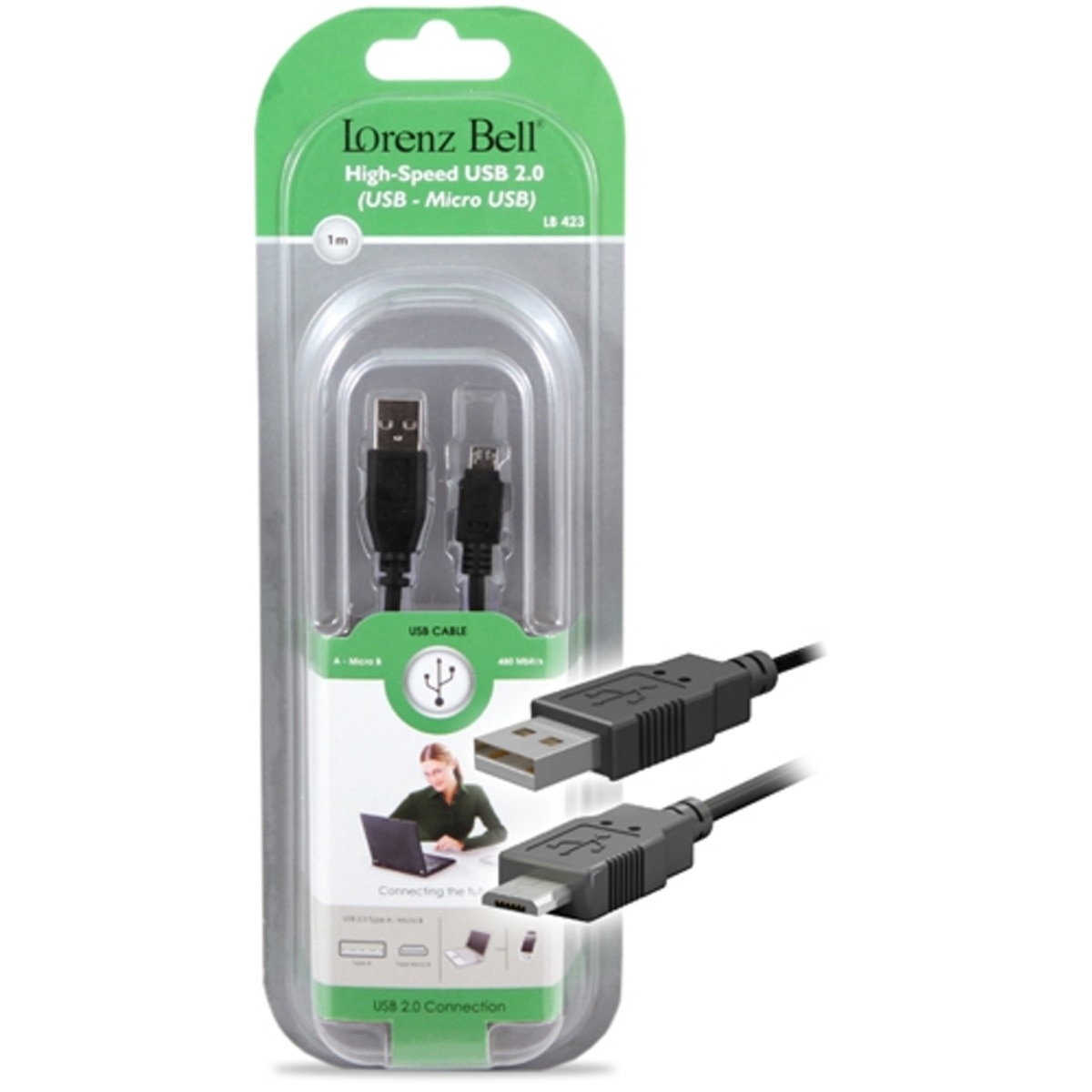 Cabo Lorenz Bell USB A/Micro USB, 1.0 m 1