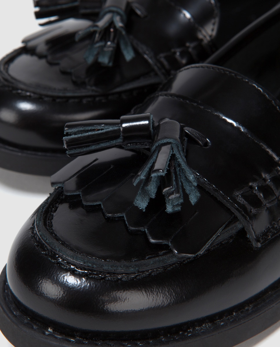 Mocassins de menina Zgirls em pele pretos com adornos Preto-5