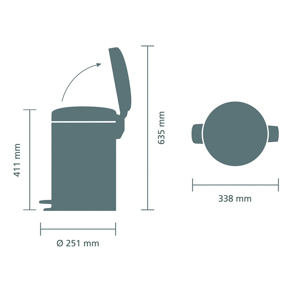 Cubo de basura de acero con pedal NewIcon 12L Brabantia Acero-9