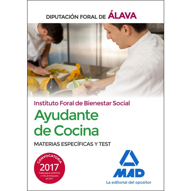 Imagen 0 de Ayudantes de cocina del instituto foral de bienestar social de la diputación foral de álava. Materias específicas y test