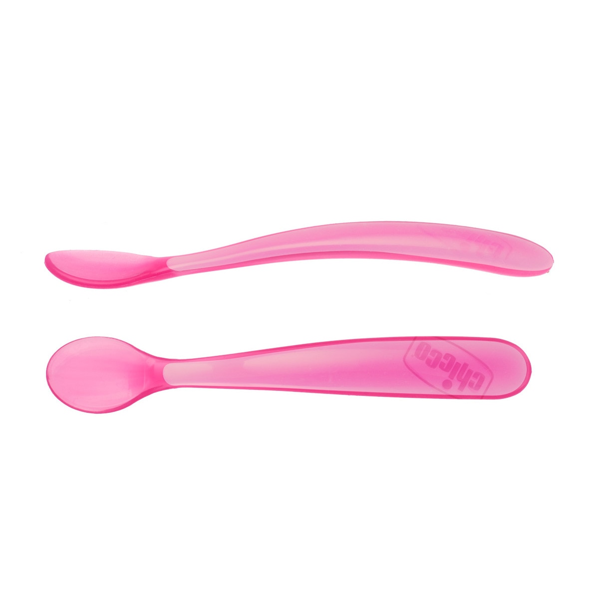 Colher Ergonómica Mole Chicco Silicone +6 M. (2 unids.) rosa Rosa-4