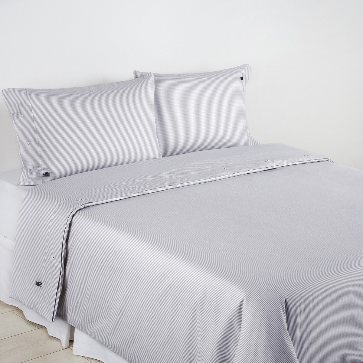 Capa de almofada de algodão Básico Riscas Azul-marinho-2