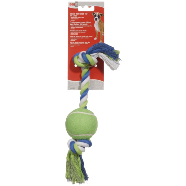 Brinquedo para Cão Nó com Bola Verde embalagem 1 unidade