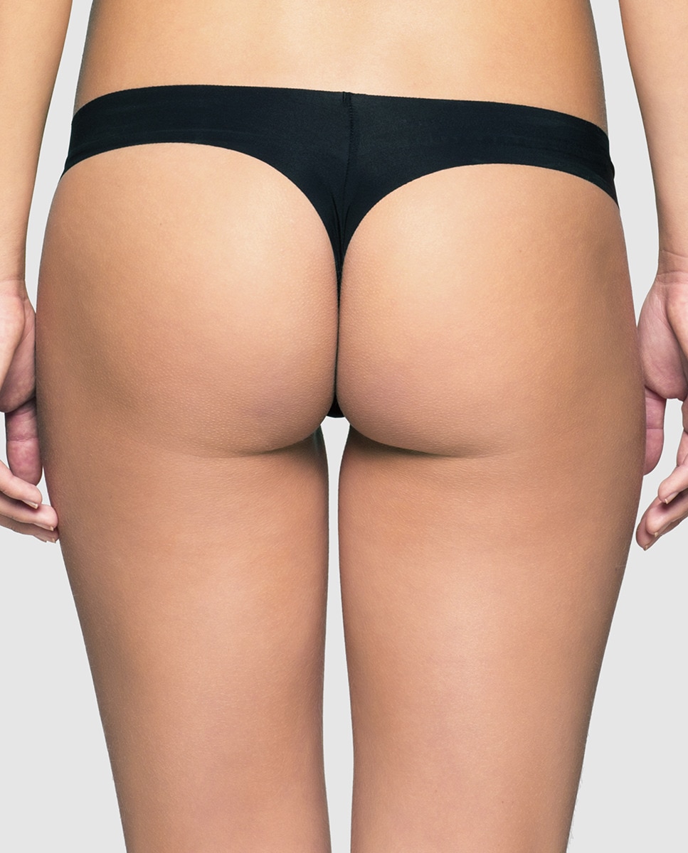 Tanga de mulher Calvin Klein lisa Preto-2