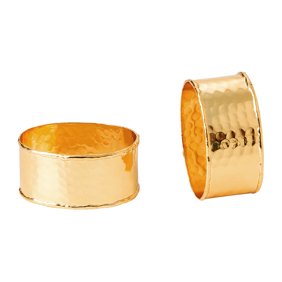 Conjunto de 2 porta-guardanapos martelados Melvin Ouro-1