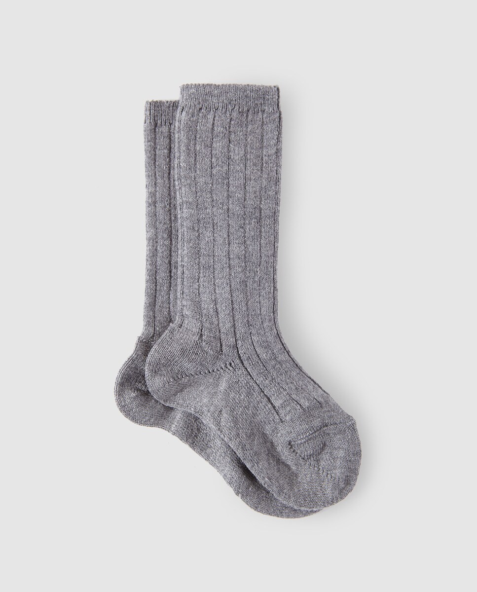 Chaussettes hautes basiques côtelées