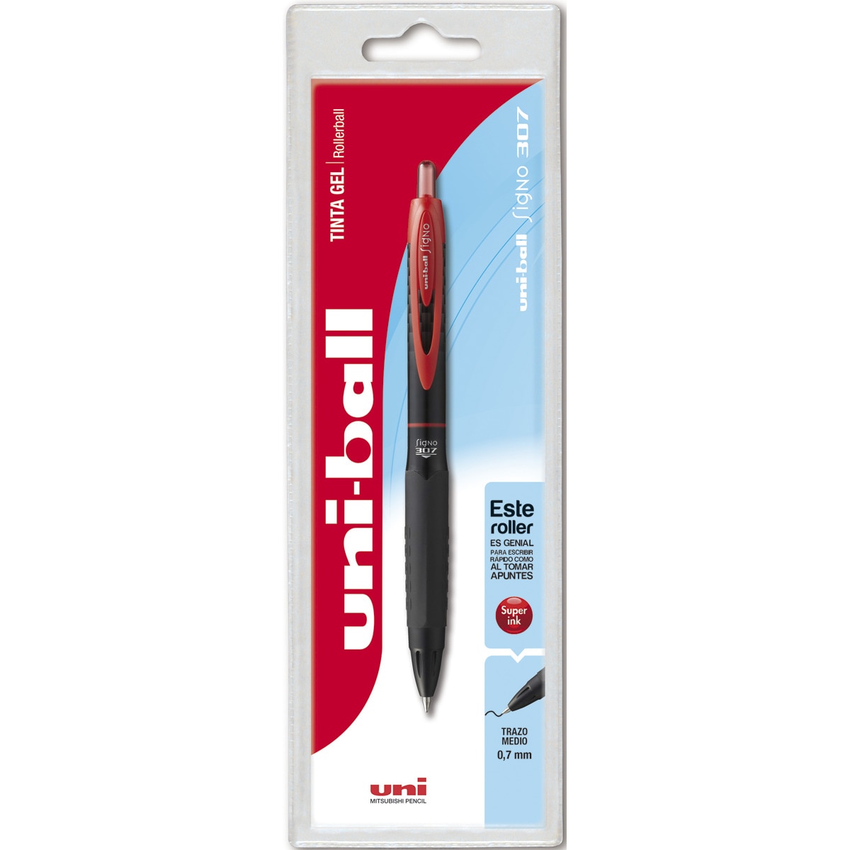 Roller de Tinta Gel Signo UMN-307 Uni-ball rojo 1