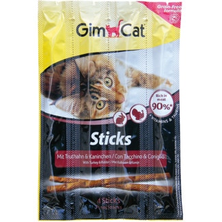 Snack para Gato de Peru e Coelho embalagem 4 unidades - Gim Cat