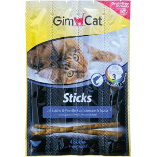 Snack para Gato de Salmão e Truta embalagem 4 unidades - Gim Cat