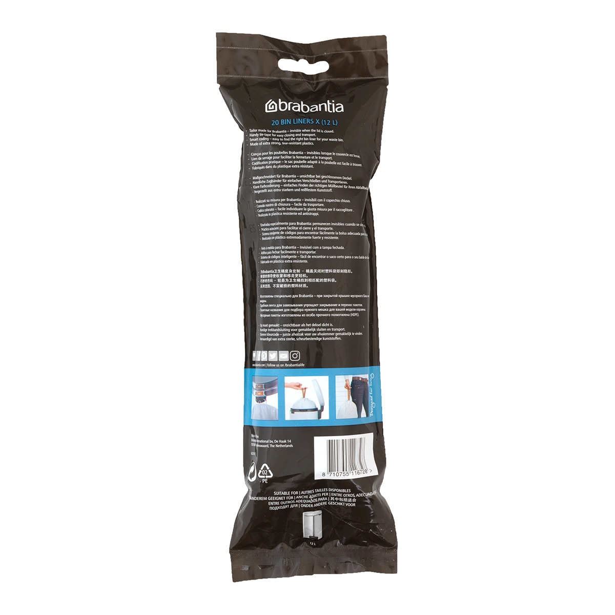 20 sacos de lixo X 10-12 L Brabantia Branco-2