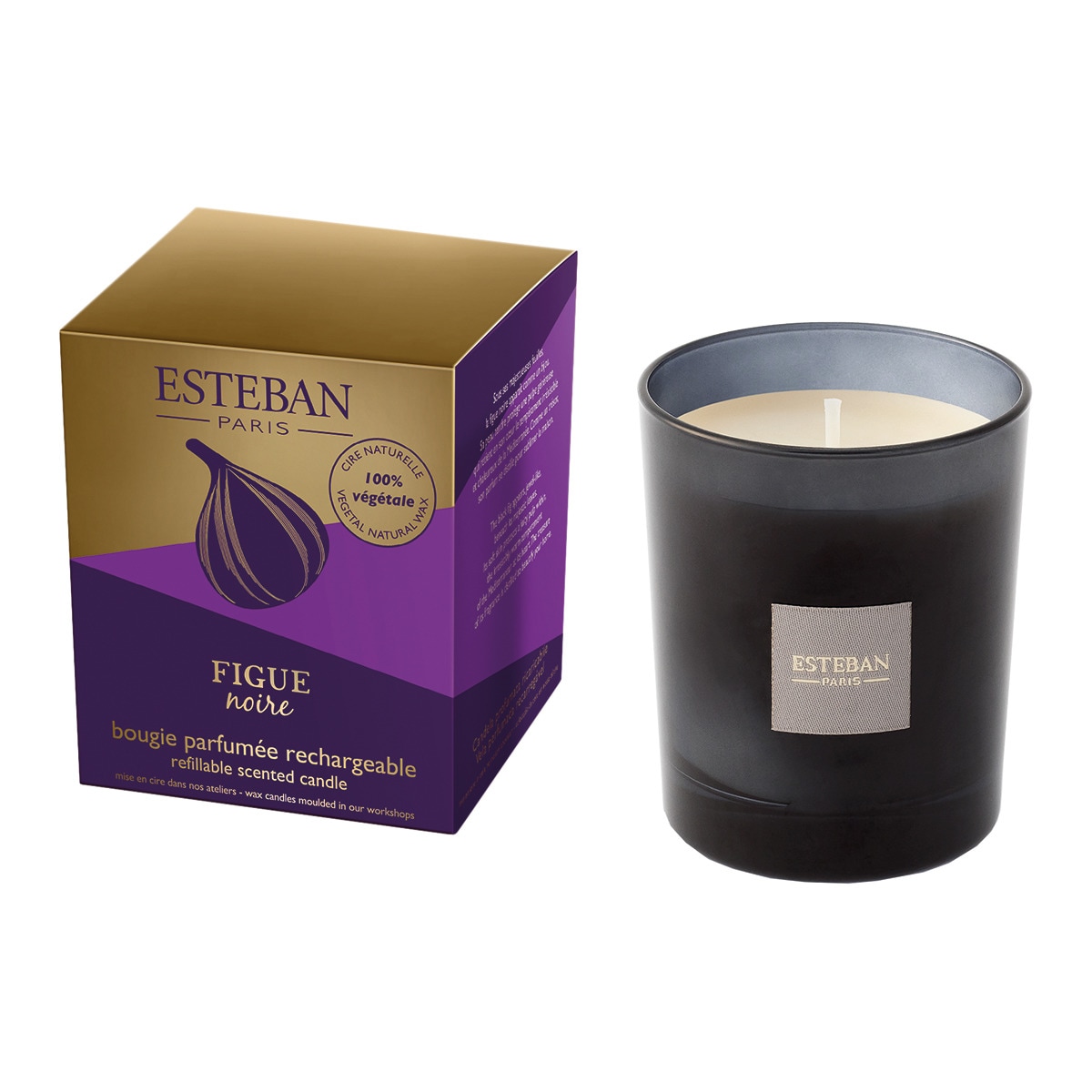 Vela perfumada en vaso Figue Noire Esteban Morado-1