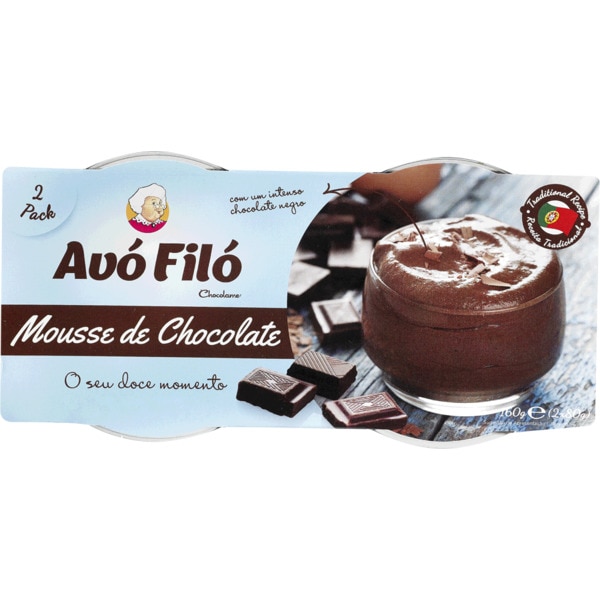 Mousse de Chocolate Pack 2 embalagem 80 g