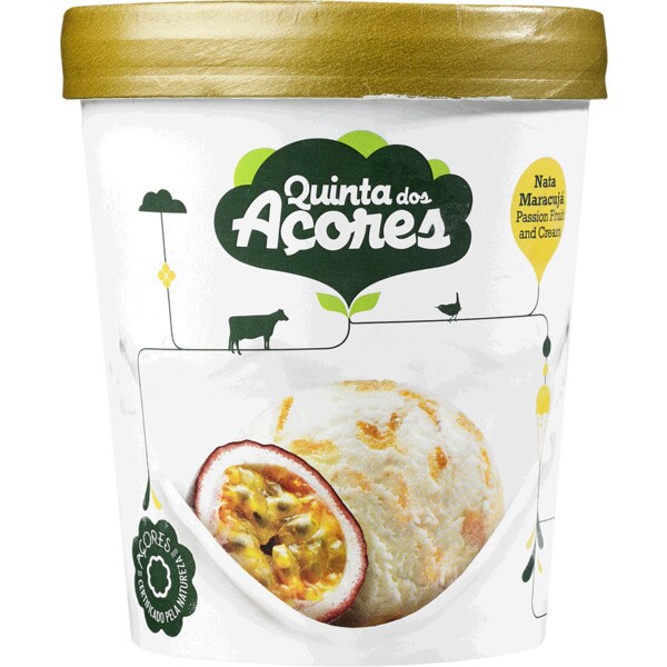 Quinta dos Açores Gelado de Nata e Maracujá embalagem 500 ml