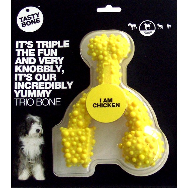 Brinquedo para Cão Largo Trio Bone de Galinha embalagem 1 unidade