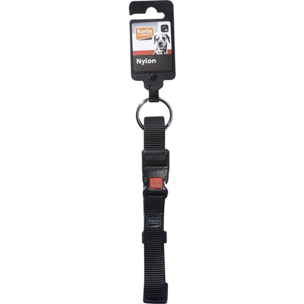 Coleira para Cão Nylon 20 mm 40-55 cm Preta embalagem 1 unidade