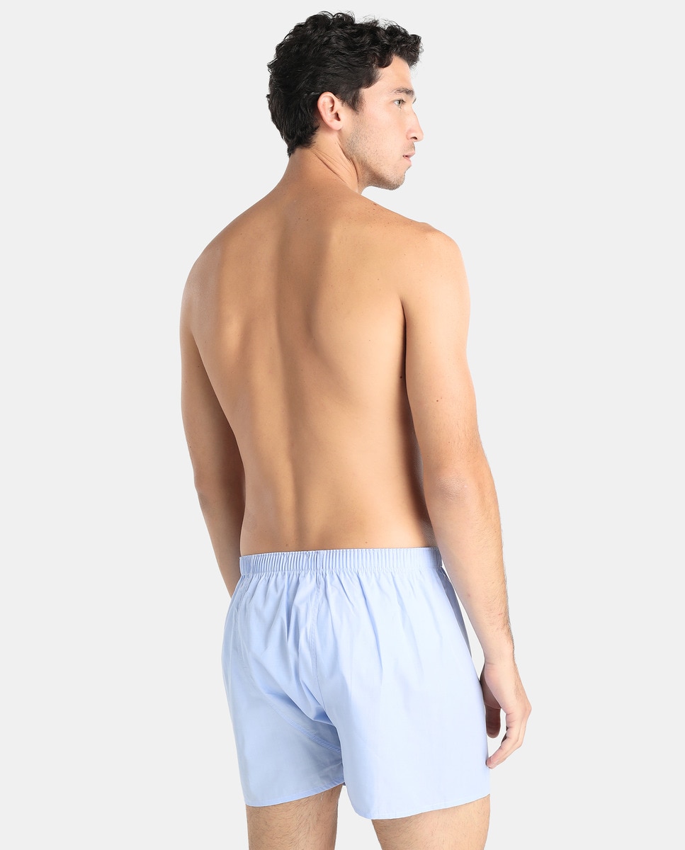 Boxers de tela de homem Mirto azuis Azul-claro-2