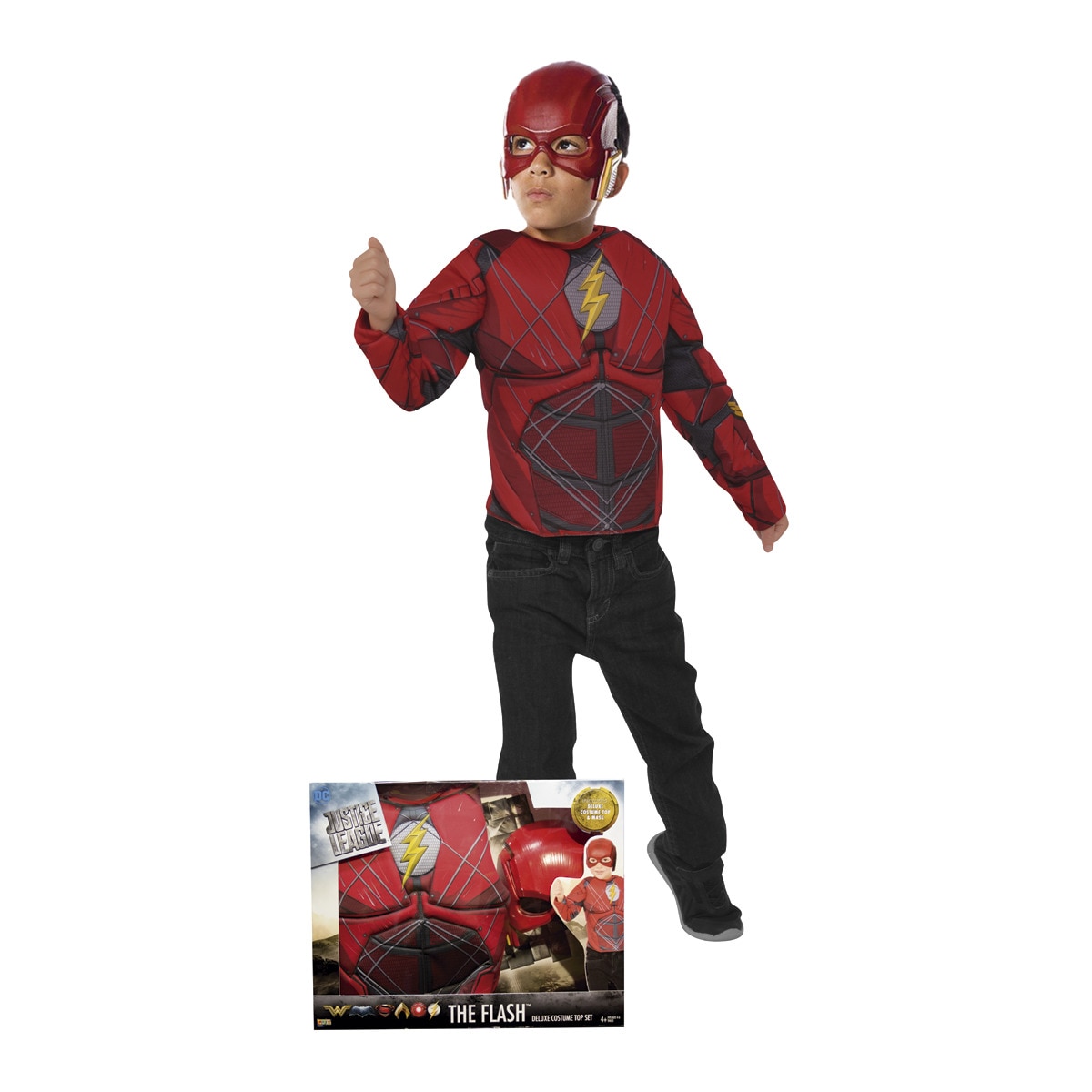 Imagen 0 de Disfraz infantil en caja Flash Liga de la Justicia Rubies