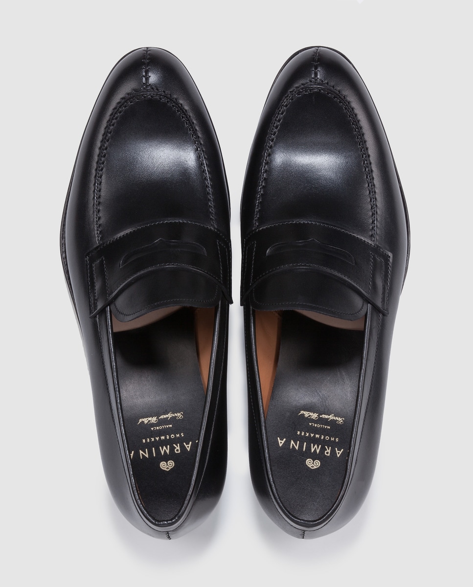 Mocassins de homem Carmina s em pele pretos Preto-4