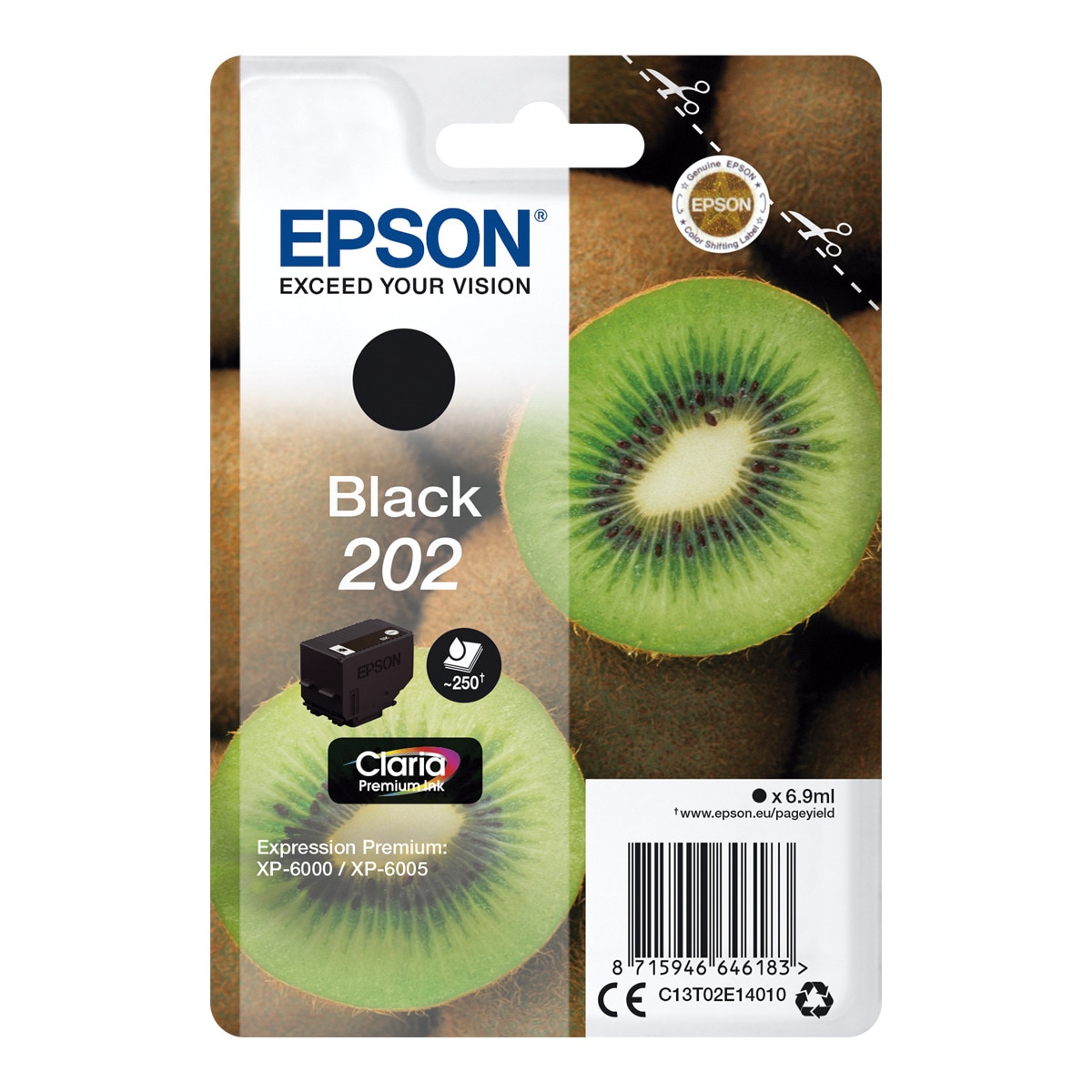 Cartucho original Epson Claria Premium 202 Preto (C13T02E14020) 1