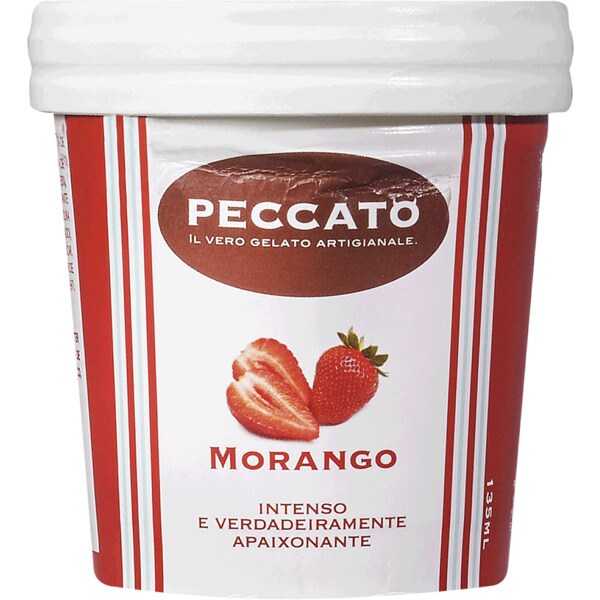 Peccato Gelado de Morango embalagem 135 ml