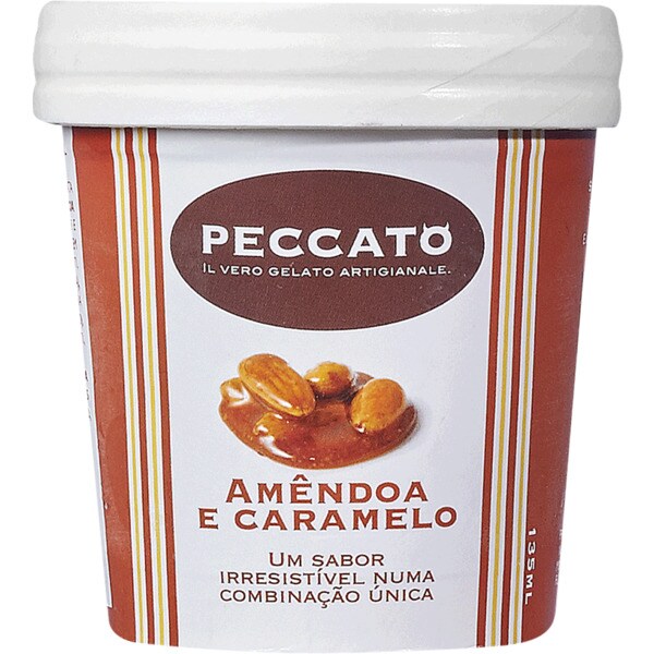 Peccato Gelado de Amêndoa e Caramelo embalagem 135 ml