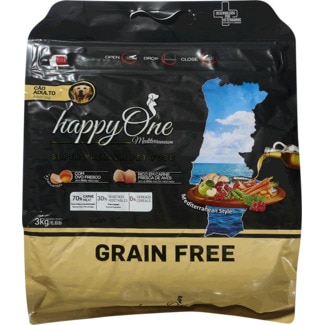 Ração para Cão Adulto Mediterrâneo sem Glúten embalagem 3 kg - Happyone