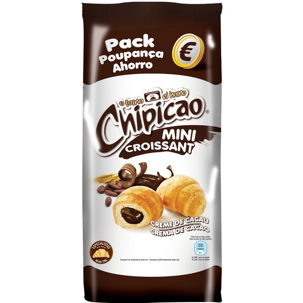 Croissants Recheados com Chocolate embalagem 199 g