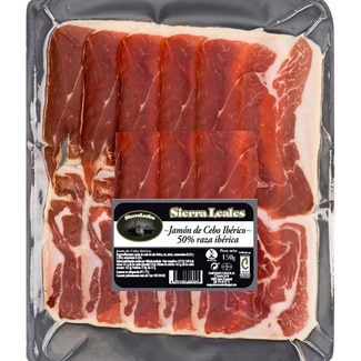 jamón de cebo ibérico 50% raza ibérica sin gluten sin lactosa envase 150 g - Sierra Leales