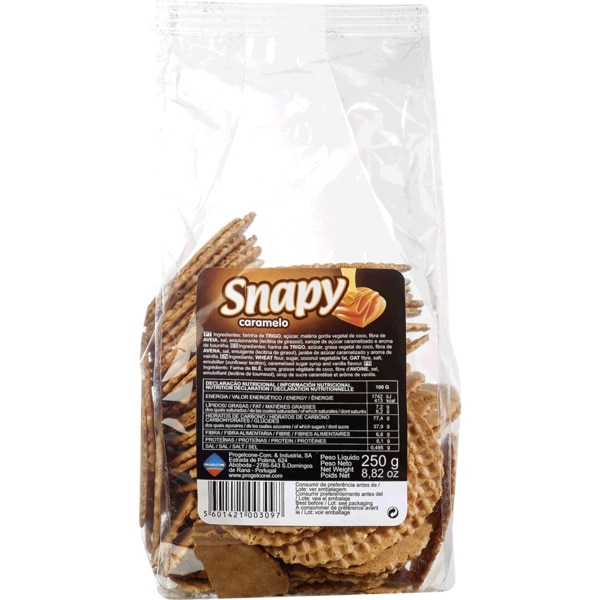Bolachas Wafer de Caramelo embalagem 250 g